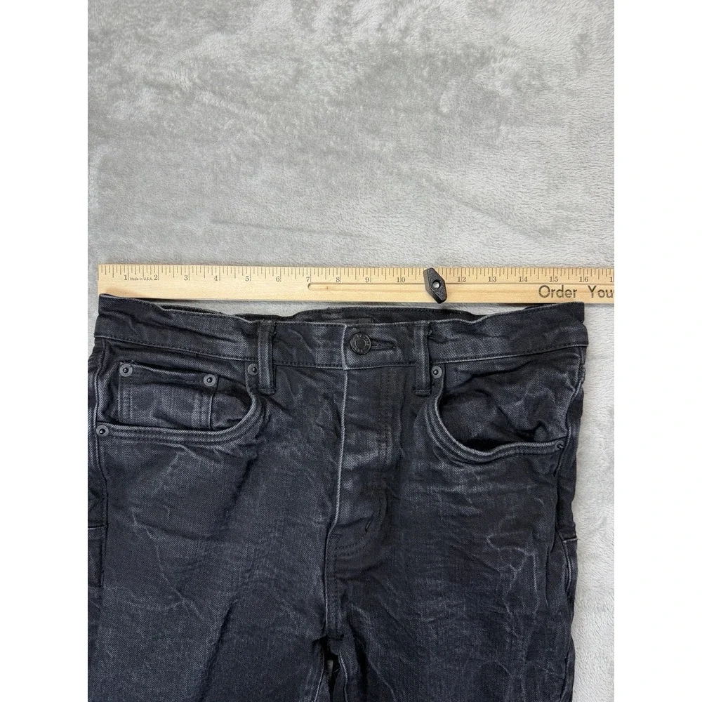 Purple Brand P001 Black Wash Slim Fit Jeans Low Rise Men's Size 33 Fits (32x33)